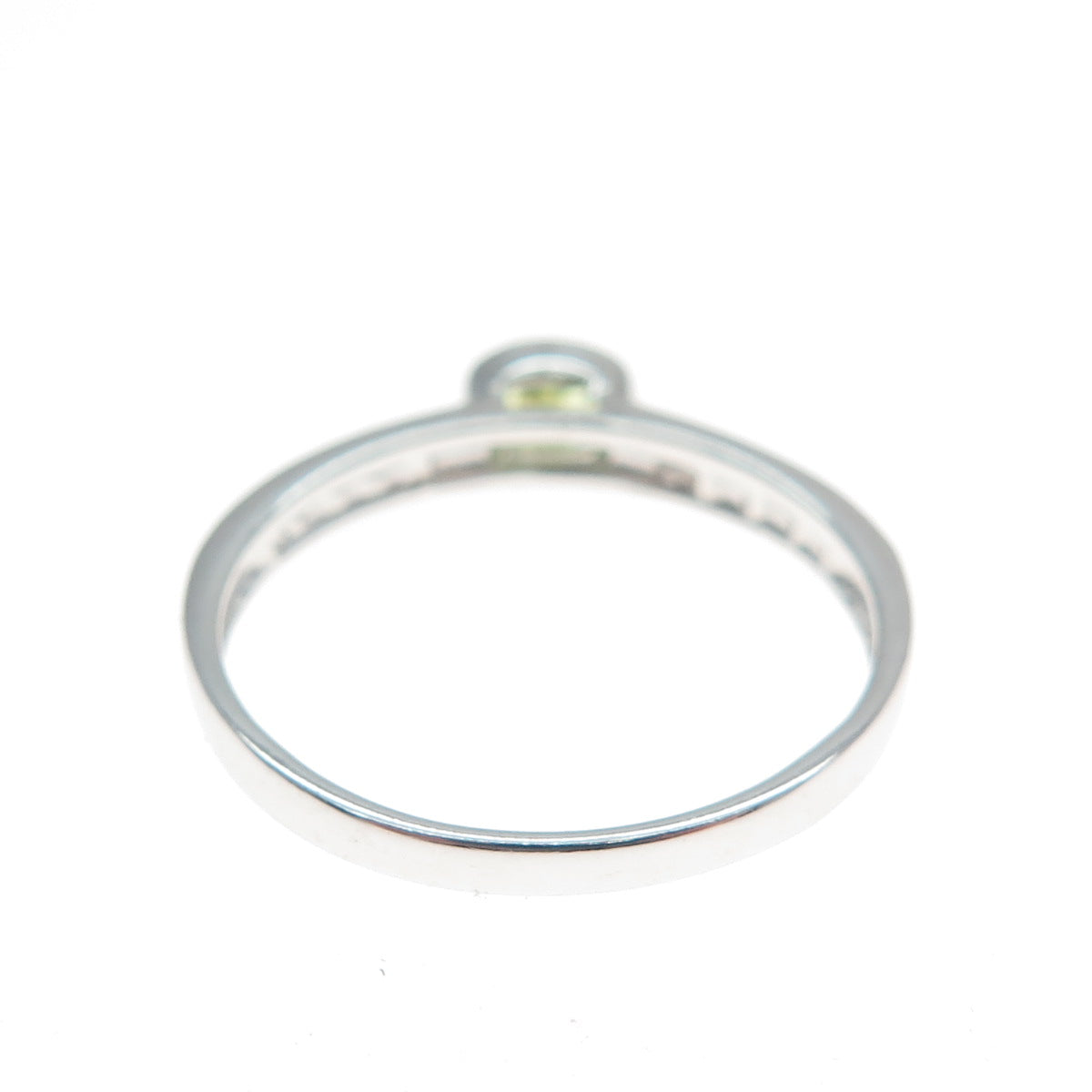 925 Sterling Silver Real Oval-Cut Peridot Granulated Ring Size 8.25