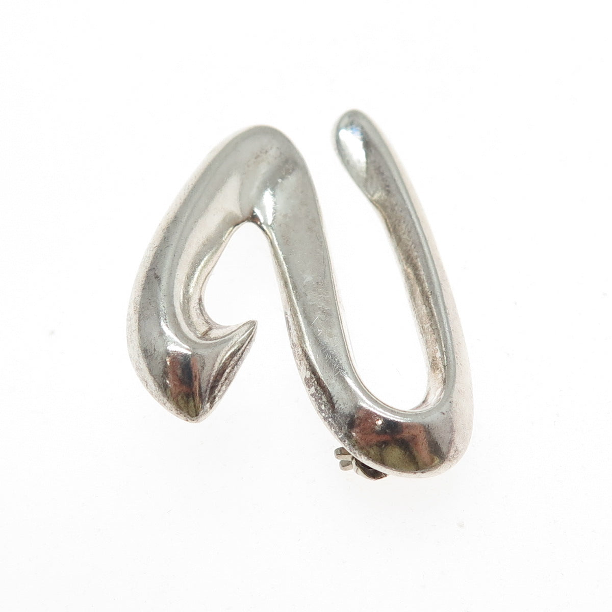 CNA PRANDA 925 Sterling Silver Vintage Number 2 / Letter Z Modernist Pin Brooch