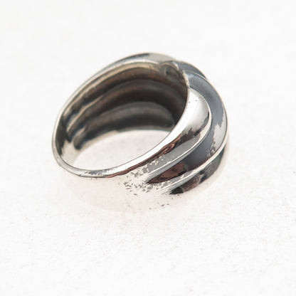 Chapal Zenray 925 Sterling Silver Vintage Modernist Oxidized Ring Size 7.5