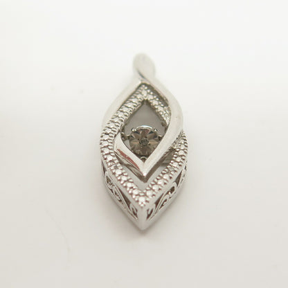 925 Sterling Silver Real Diamond Crossover / Infinity Slide Pendant