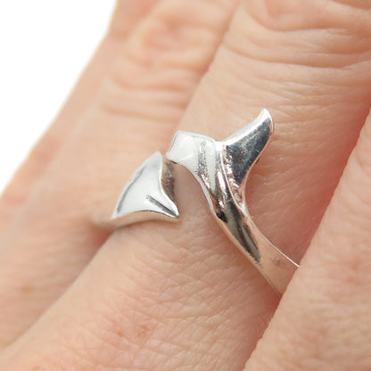 925 Sterling Silver Vintage Dolphin Adjustable Ring Size 8.25