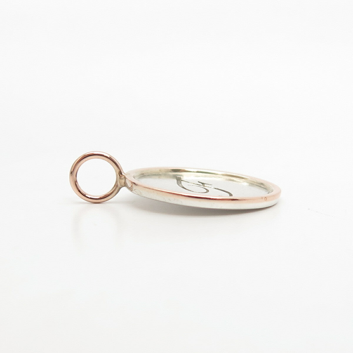925 Sterling Silver / 14K Letter "F" Initial Pendant