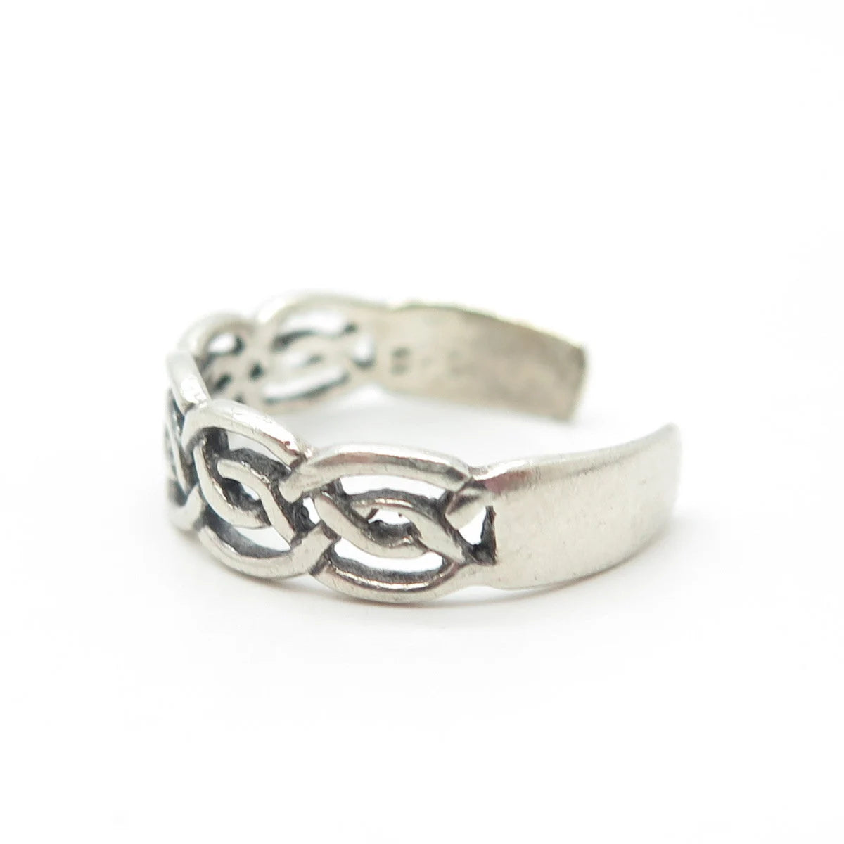 925 Sterling Silver Vintage Celtic Adjustable Ring Size 6