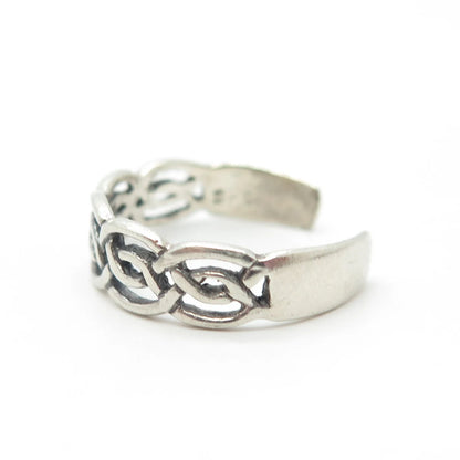 925 Sterling Silver Vintage Celtic Adjustable Ring Size 6