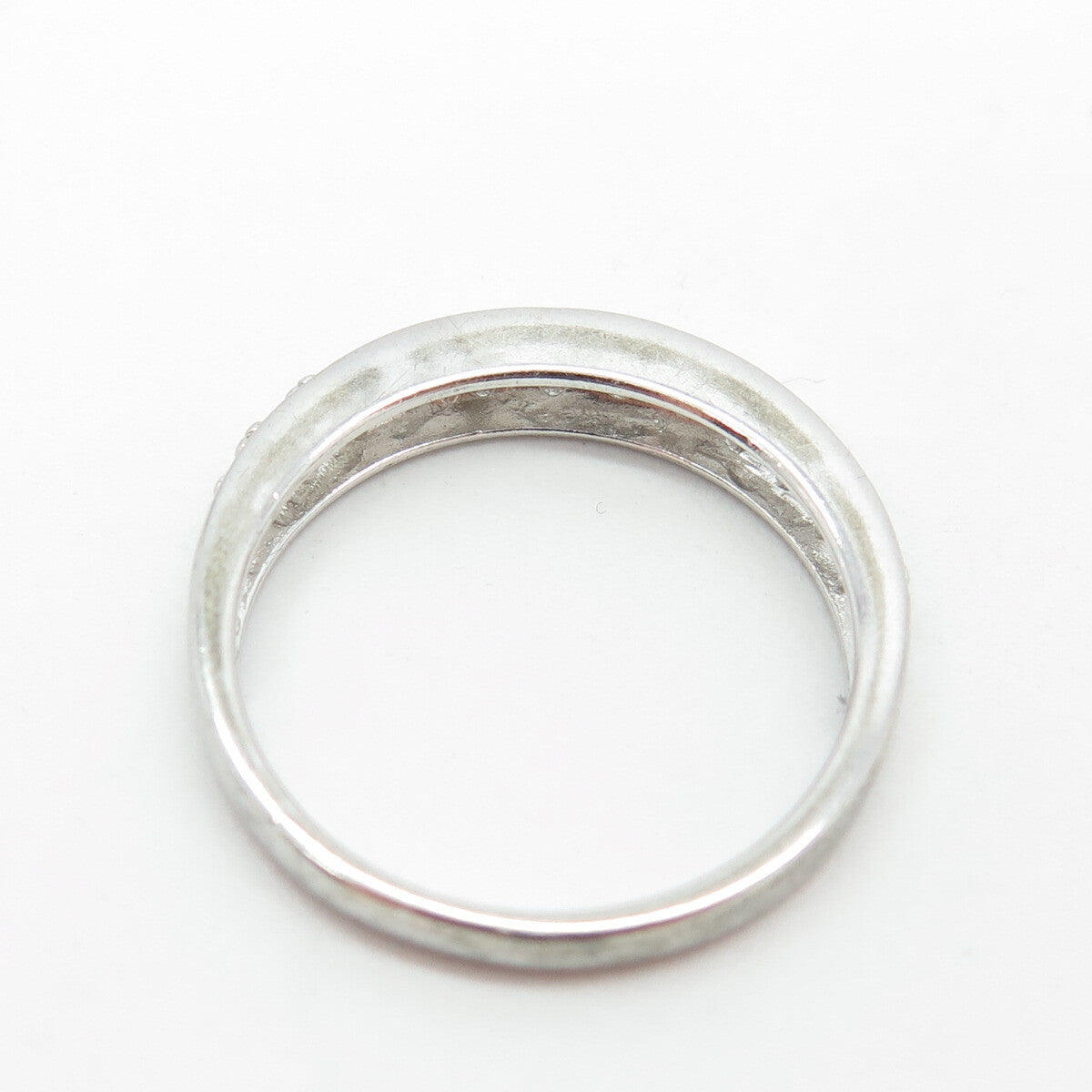 ROSS SIMONS 925 Sterling Silver Round-Cut C Z Half Eternity Band Ring Size 9