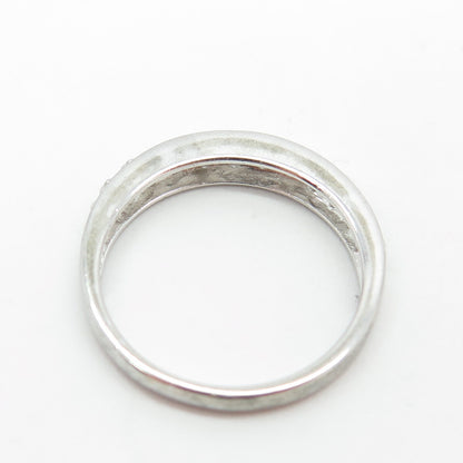 ROSS SIMONS 925 Sterling Silver Round-Cut C Z Half Eternity Band Ring Size 9