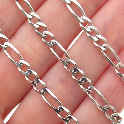 Milor 925 Sterling Silver Vintage Italy Figaro Chain Necklace 22"