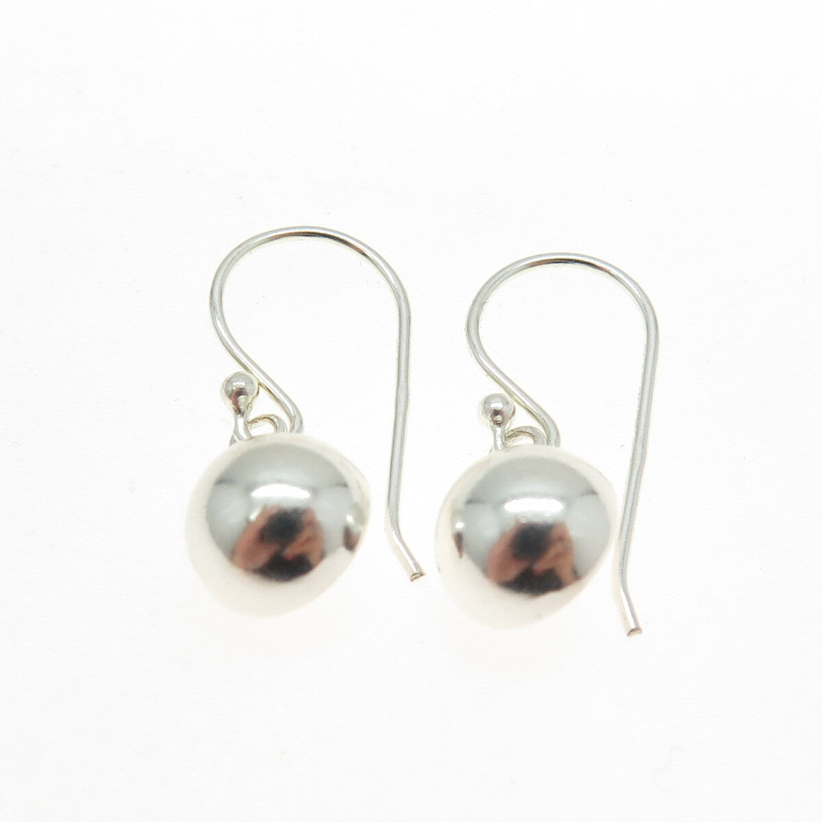 925 Sterling Silver Ball Dangling Hook Earrings