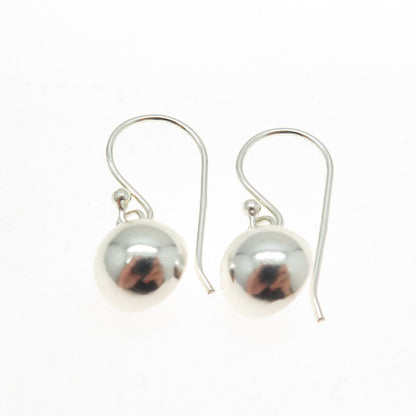 925 Sterling Silver Ball Dangling Hook Earrings