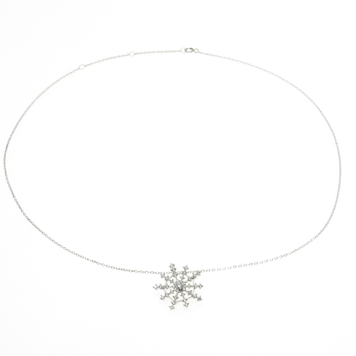 925 Sterling Silver Round-Cut C Z Snowflake Cable Chain Necklace 18"