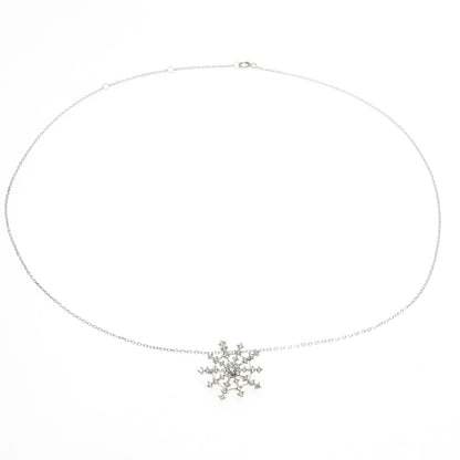 925 Sterling Silver Round-Cut C Z Snowflake Cable Chain Necklace 18"