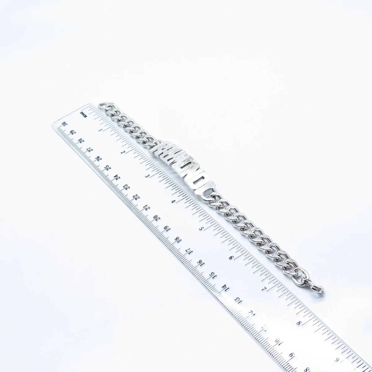 925 Sterling Silver Vintage Elco "Raymond" Personalized Cable Bracelet 7.25"