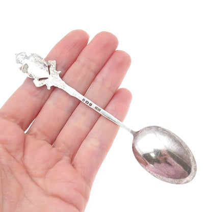 Levi & Salaman 925 Sterling Silver Antique 1908 Birmingham Enamel Coffee Spoon