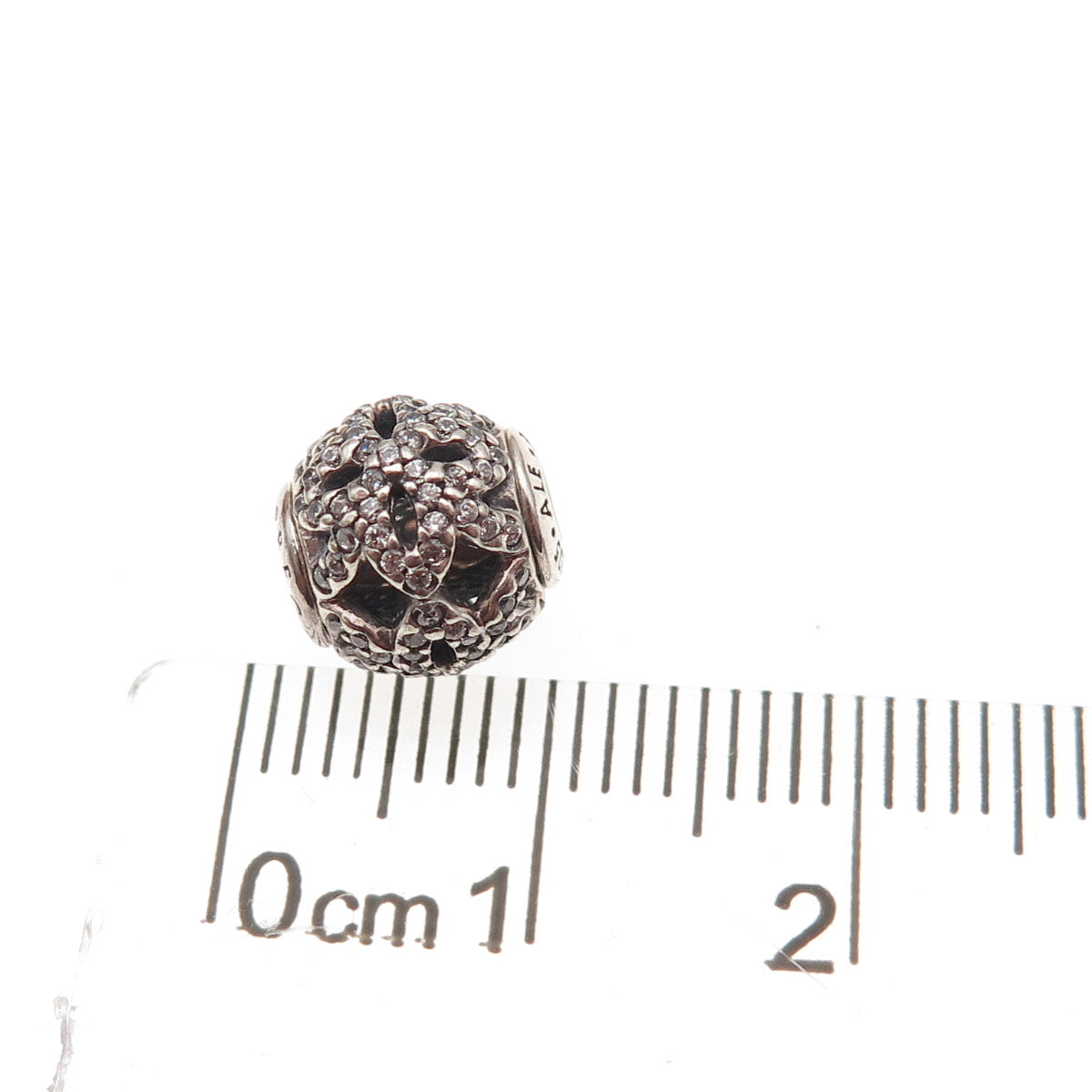 Pandora 925 Sterling Silver C Z Essence Appreciation Slide Bead Charm