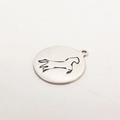 925 Sterling Silver USA Two In Town Horse Charm Pendant