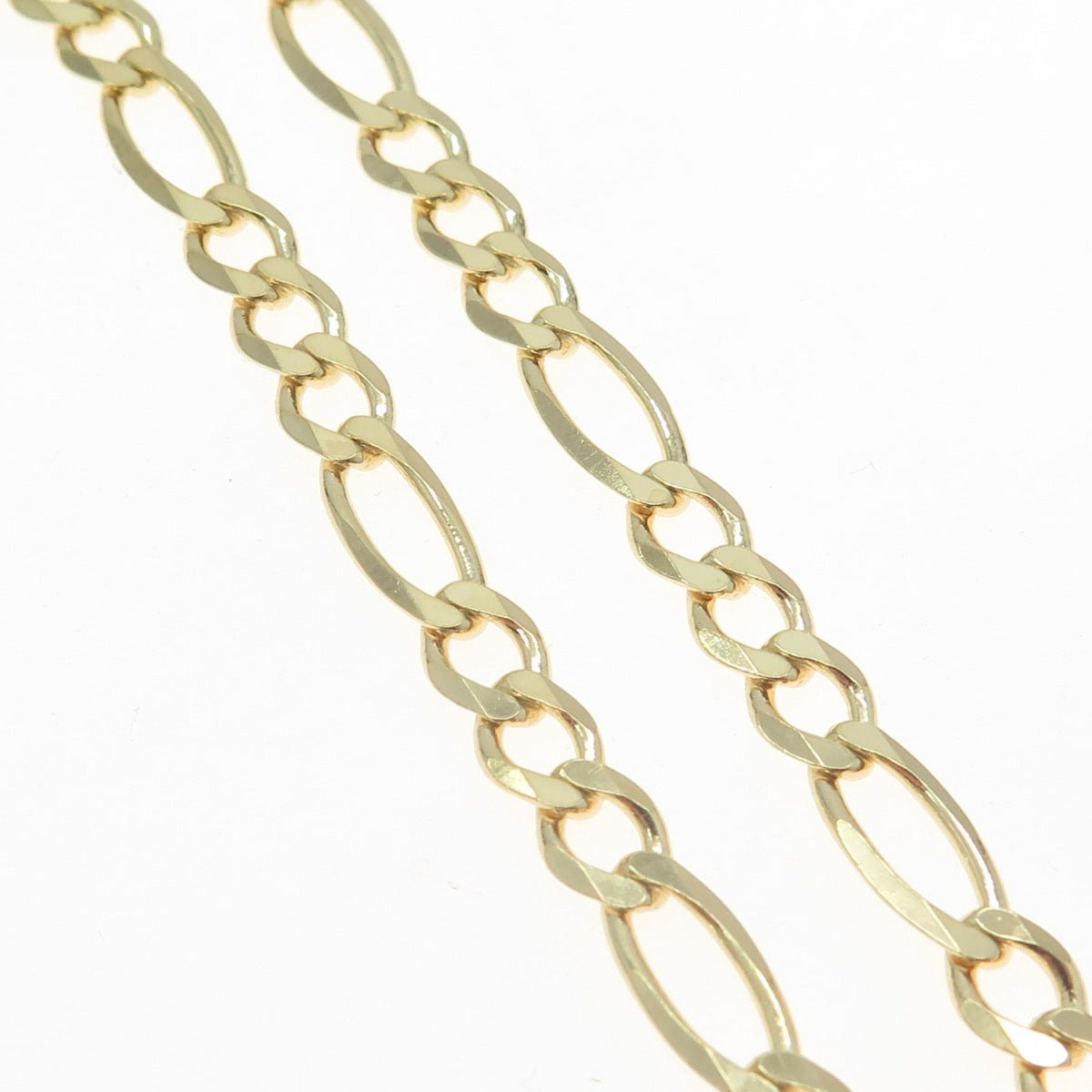 HAN 925 Sterling Silver Gold Plated Italy Figaro Chain Necklace 18"