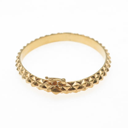 925 Sterling Silver Gold Plated Diamond-Shape Bangle Bracelet 6.25"