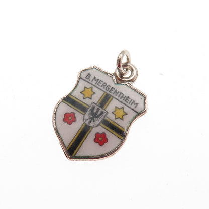 800 Silver Vintage Enamel Bad Mergentheim Mini Charm Pendant