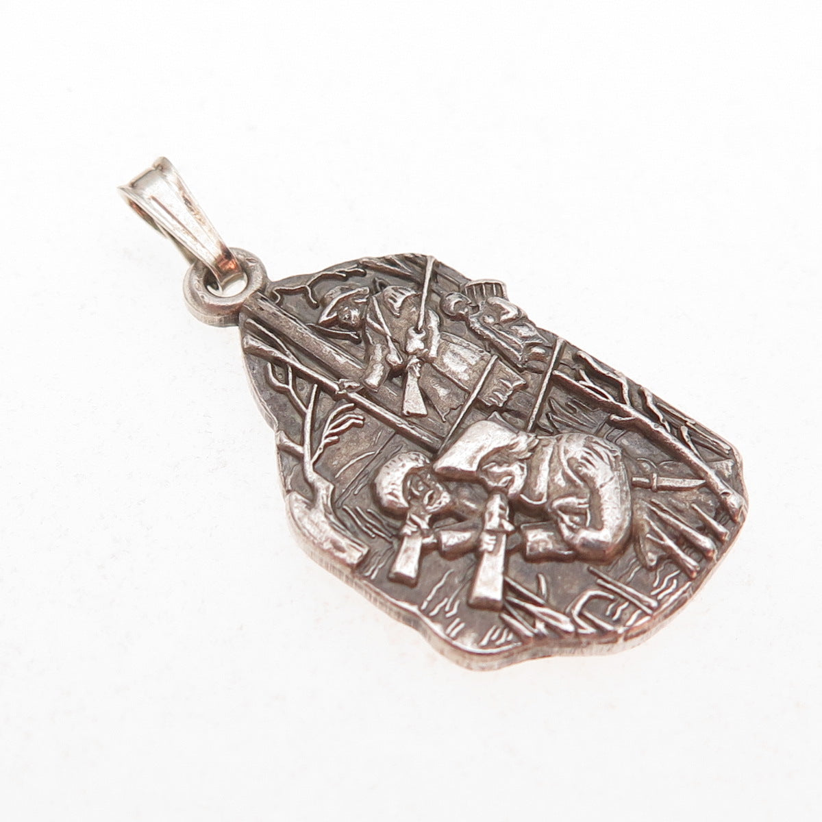 925 Sterling Silver Vintage George Rogers Clark Indiana History Charm Pendant