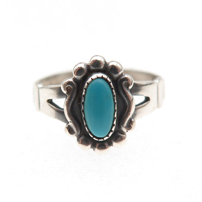 Bell Trading Post Old Pawn 925 Sterling Silver Vintage Turquoise Ring Size 5.5