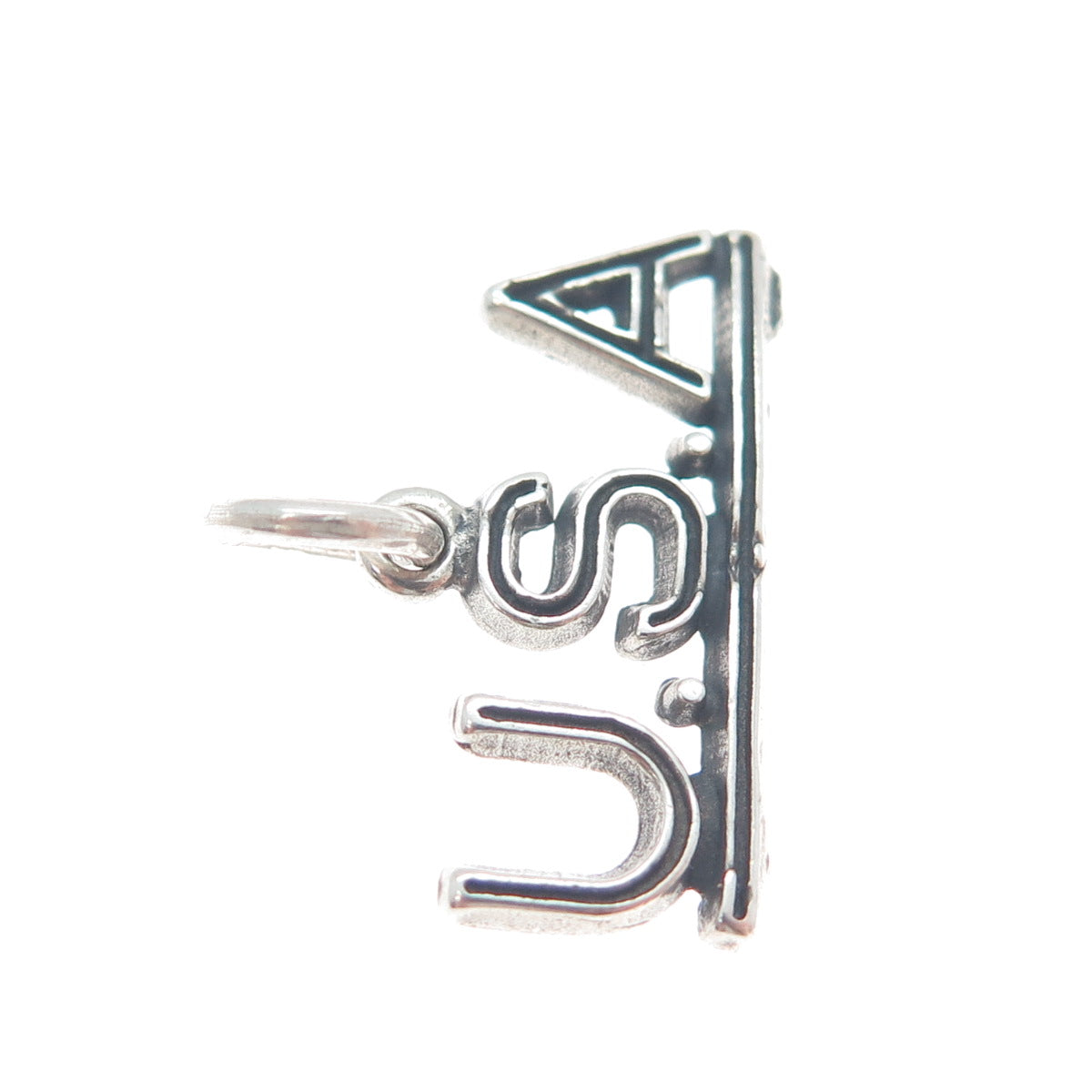 925 Sterling Silver Vintage USA Oxidized Minimalist Charm Pendant