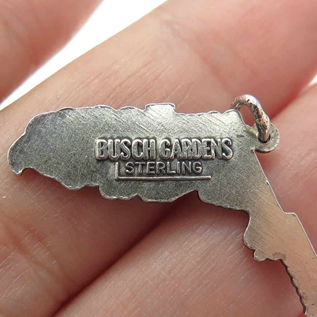 925 Sterling Silver Vintage Busch Gardens Tampa Bay Minimalist Charm Pendant