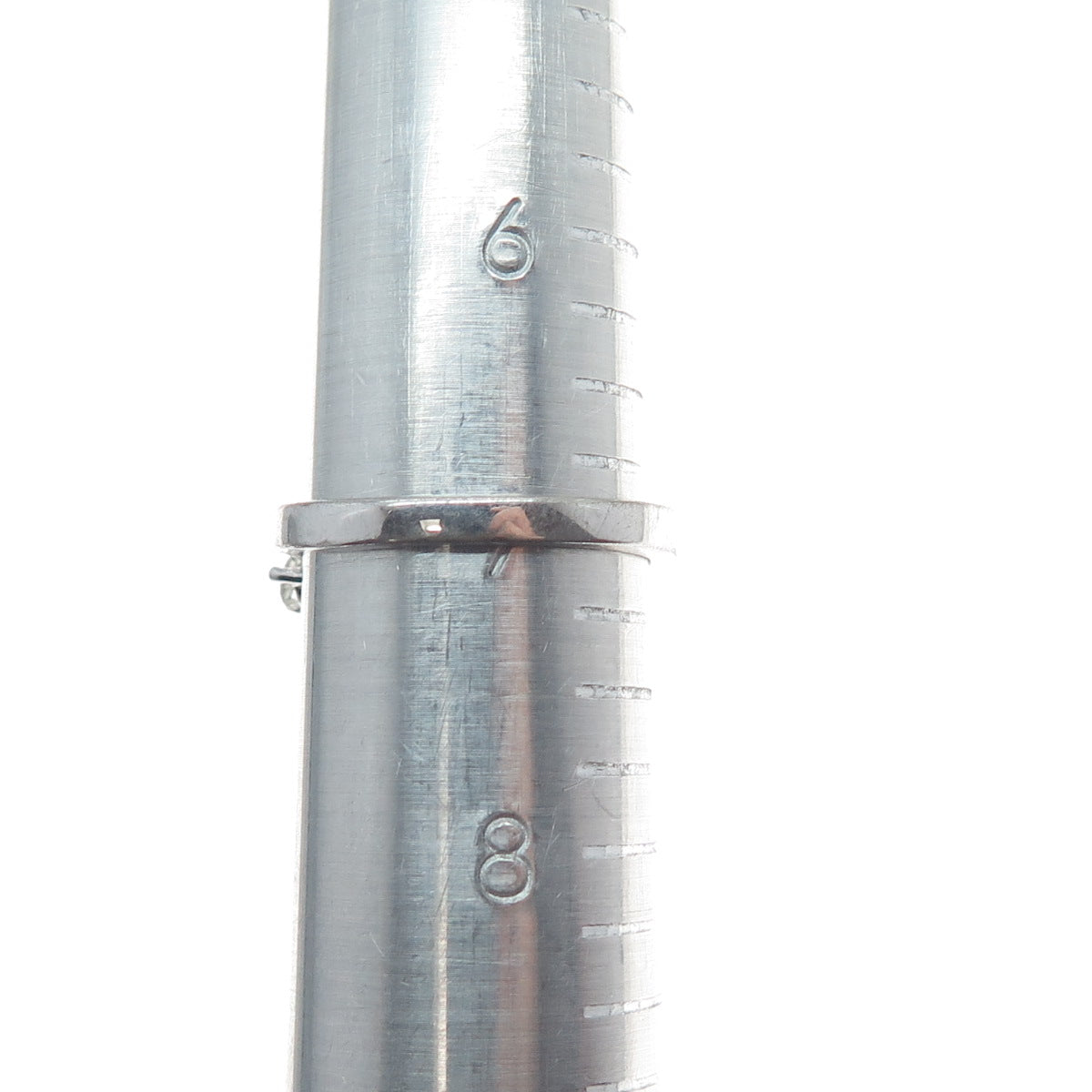 925 Sterling Silver Real Graduated Round-Cut White Topaz Crisscross Ring Size 7