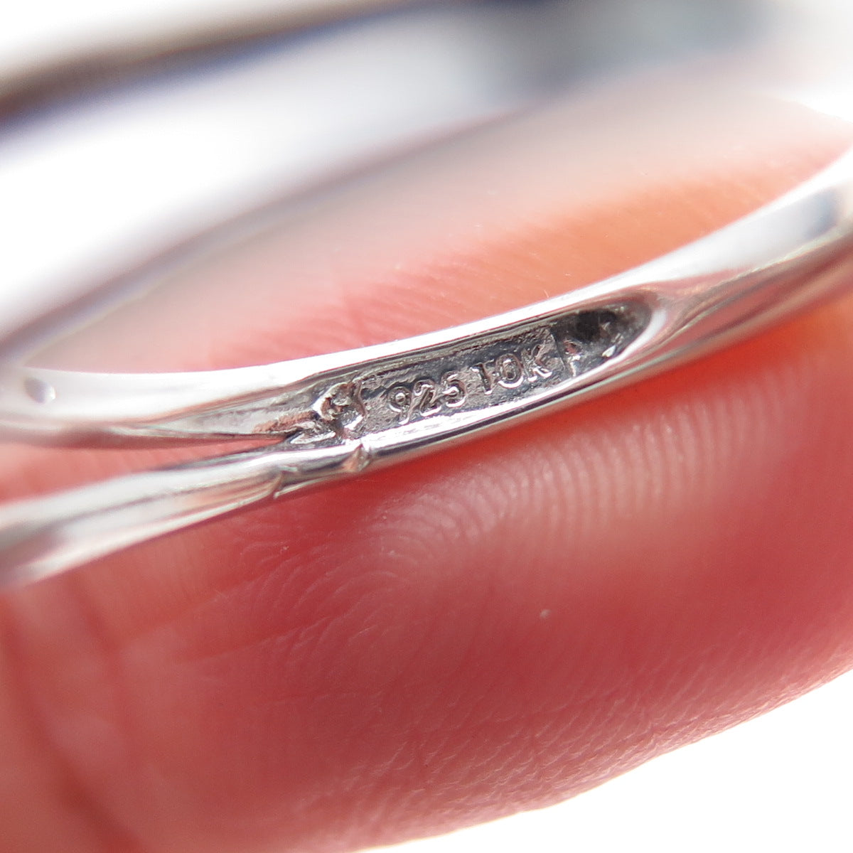 925 Sterling Silver 10K Rose Gold Real Diamond Infinity Heart Ring Size 7.25