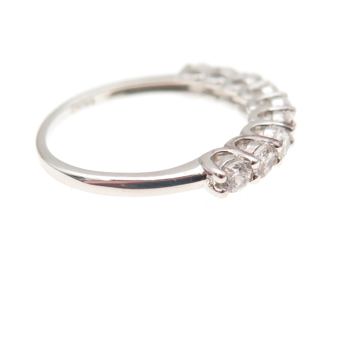 925 Sterling Silver Round-Cut C Z Stackable Ring Size 5