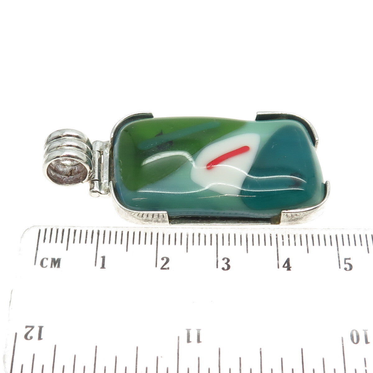 950 Silver Vintage Murano Glass Modernist Pendant