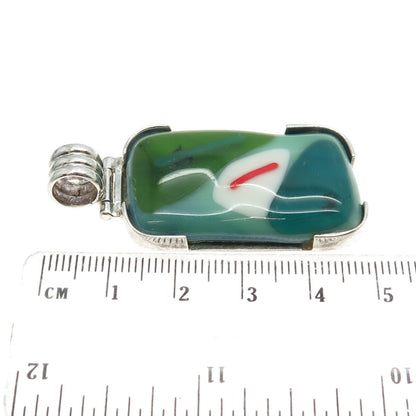 950 Silver Vintage Murano Glass Modernist Pendant