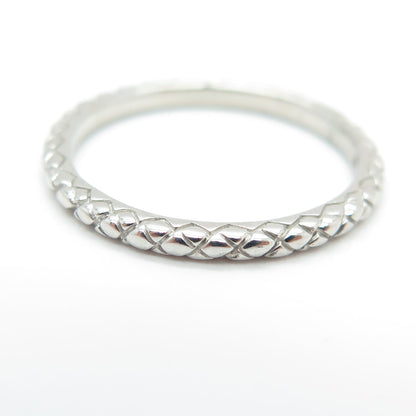 925 Sterling Silver Engraved Stackable Band Ring Size 6.75