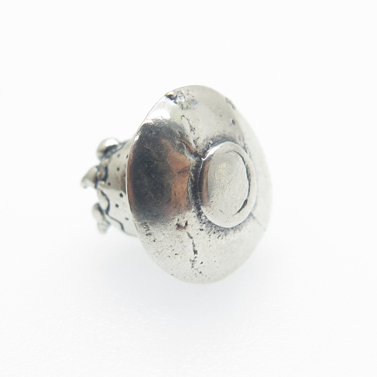 925 Sterling Silver Vintage Coffee Cup Oxidized Minimalist 3D Charm Pendant