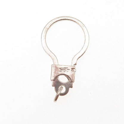 925 Sterling Silver Vintage Carabiner Key Ring Holder