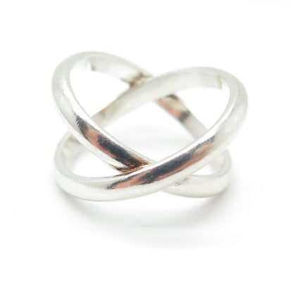 925 Sterling Silver Vintage Crisscross Ring Size 6.5