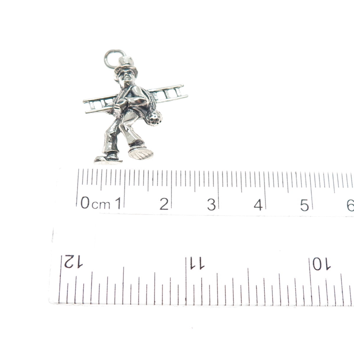 835 Silver Vintage European Chimney Sweep Oxidized Charm Pendant