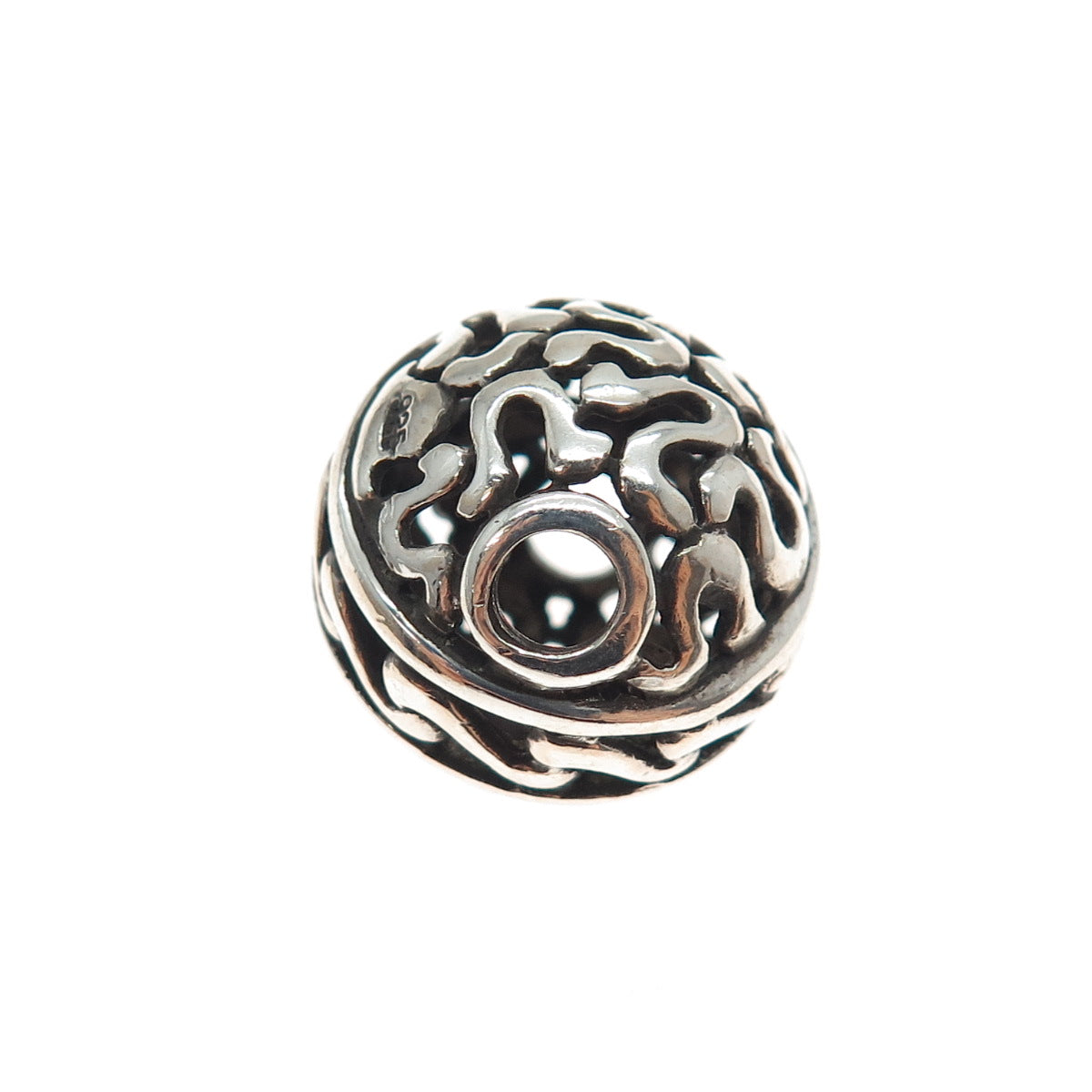 925 Sterling Silver Ornate Slide Bead Charm