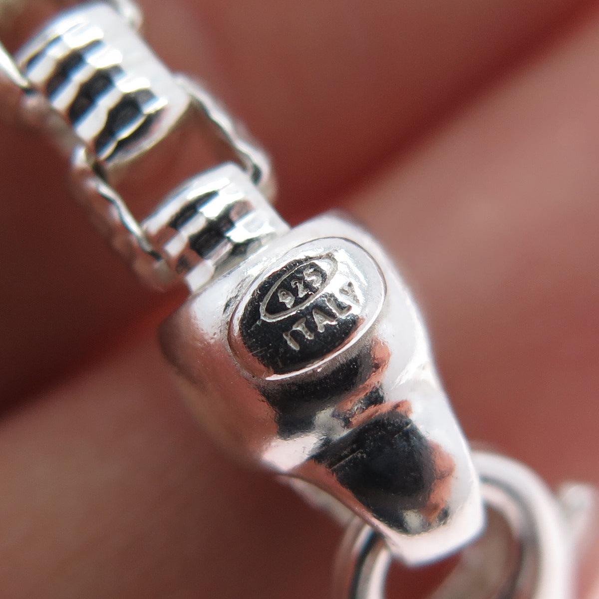 925 Sterling Silver Vintage Italy Box Link Bracelet 6.75"