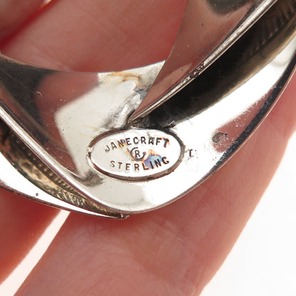 Danecraft 925 Sterling Silver Vintage Modernist Floral Circle Pin Brooch