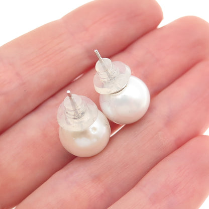 925 Sterling Silver Faux Pearl Stud Earrings