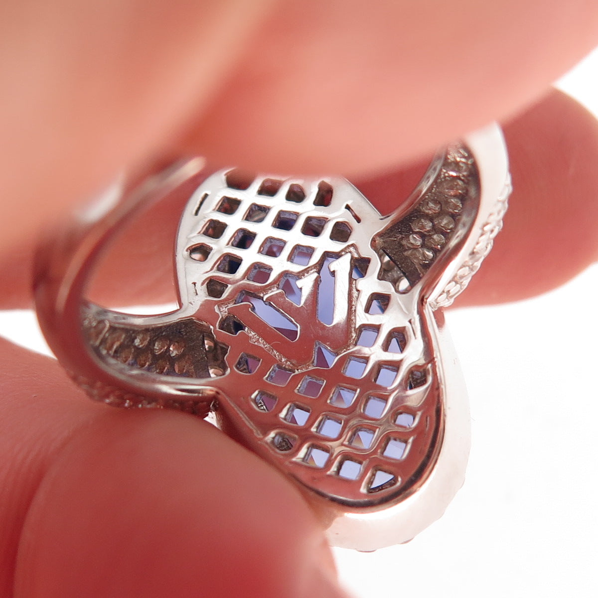 Charles Winston for Bella Luce Sterling Silver Blue & White C Z Ring Size 8.5