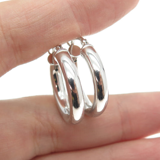 925 Sterling Silver Small Tube Hoop Earrings