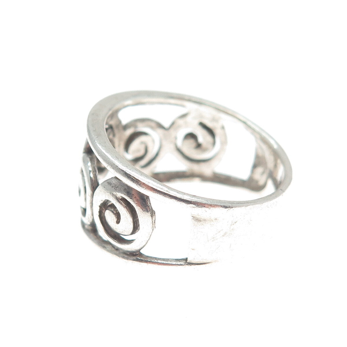 925 Sterling Silver Vintage Spiral Oxidized Ring Size 8.75