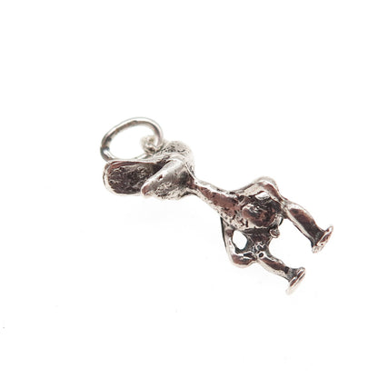 925 Sterling Silver Vintage Daffy Duck Oxidized 3D Mini Charm Pendant