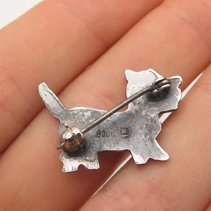 800 Silver Vintage Dog Pin Brooch