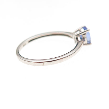 Chuck Clemency 925 Sterling Silver Real Oval-Cut Tanzanite Ring Size 7.25