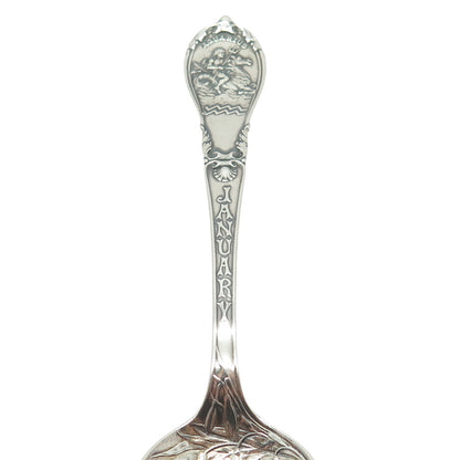 GORHAM 925 Sterling Silver Antique Art Deco Aquarius Zodiac January Coffee Spoon