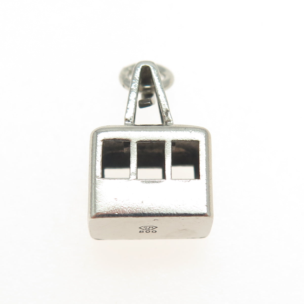 800 Silver Antique Art Deco Cable Car Minimalist Charm Pendant