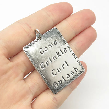 925 Sterling Silver Vintage Brighton Come Crinkle Curl Splash Pendant