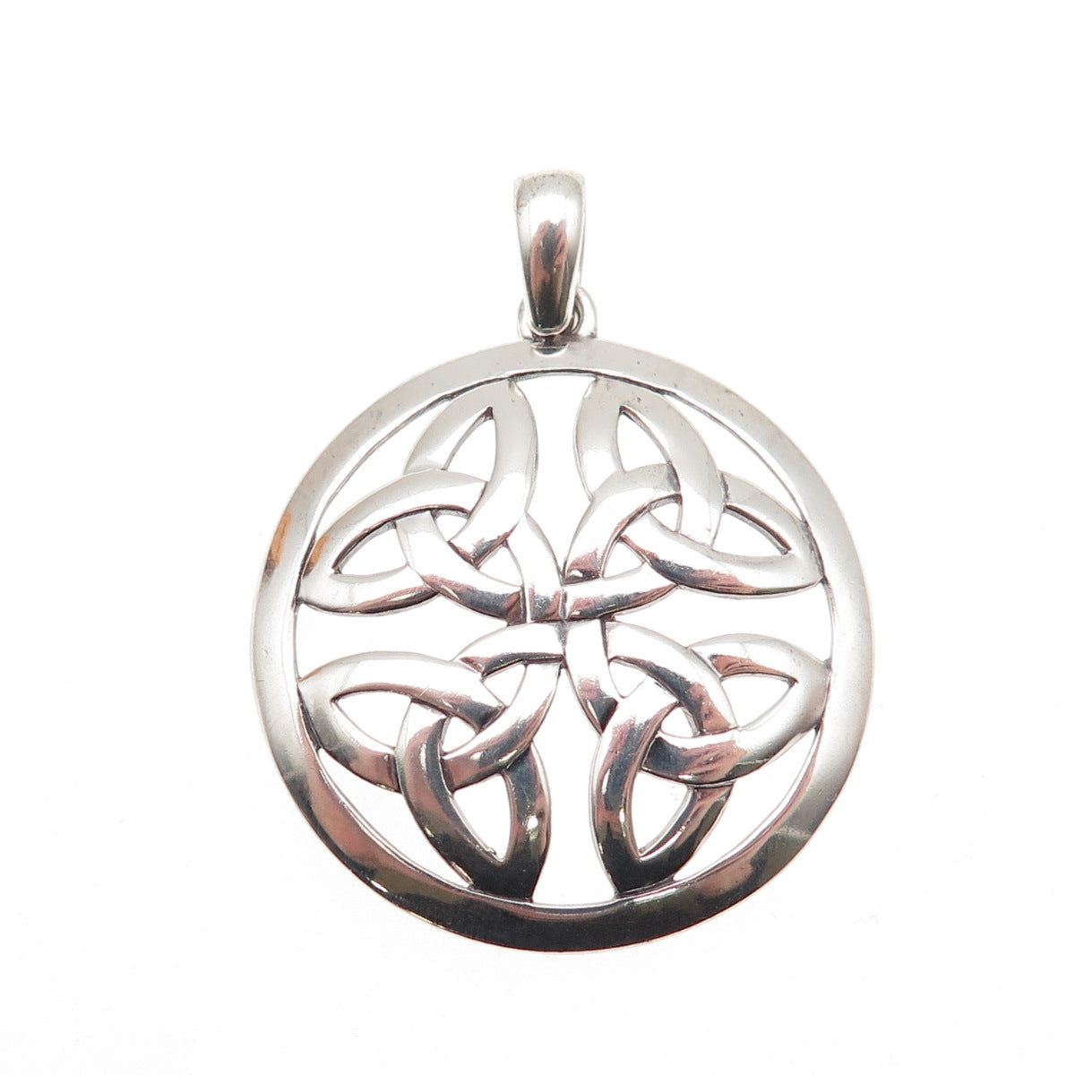 SOLVAR 925 Sterling Silver Vintage Ireland Celtic Trinity Cross Charm Pendant